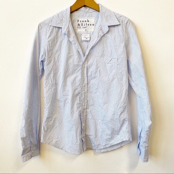 Frank & Eileen Tops - Frank & Eileen Barry Signature Crinkle Button Front Shirt Striped Women's  Small